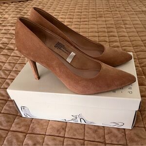 Brown Suede Pointed Toe Heels